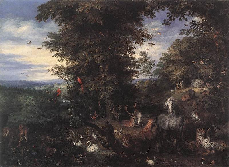 BRUEGHEL, Jan the Elder Adam and Eve in the Garden of Eden oil painting picture